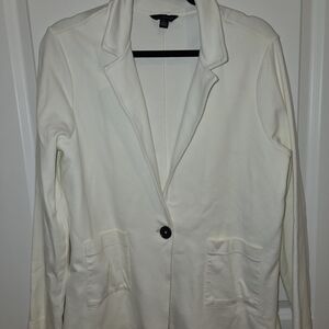 The Limited Cream Sweatshirt‎ Blazer Large Womens Cotton Modal One Button Close